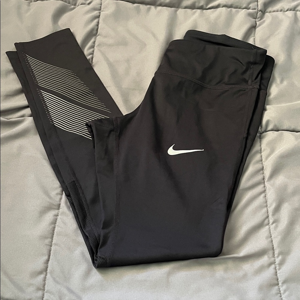 Nike Black Leggings with White Swoosh